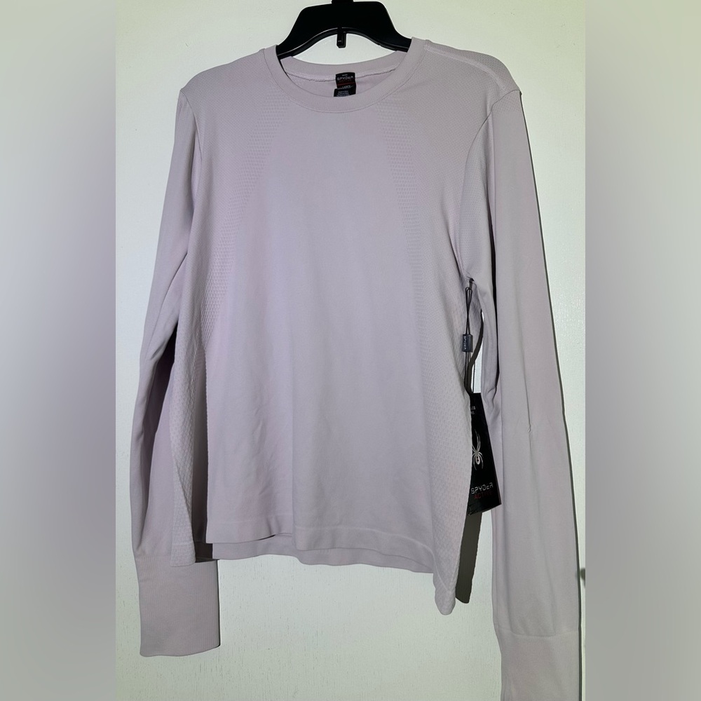 Spyder Active Long Sleeve Workout Top L Quick Dry Thumbholes Athleisure NWT